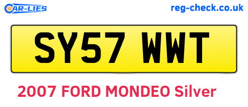 SY57WWT are the vehicle registration plates.