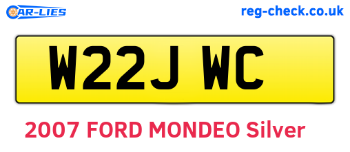 W22JWC are the vehicle registration plates.