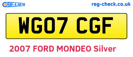 WG07CGF are the vehicle registration plates.