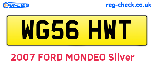 WG56HWT are the vehicle registration plates.