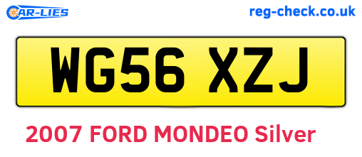 WG56XZJ are the vehicle registration plates.