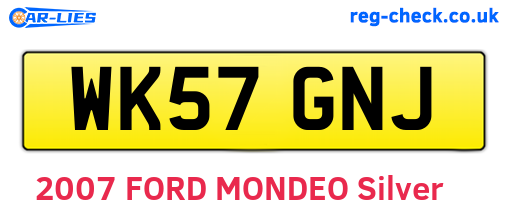 WK57GNJ are the vehicle registration plates.