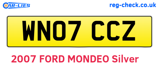 WN07CCZ are the vehicle registration plates.