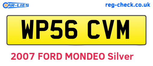 WP56CVM are the vehicle registration plates.
