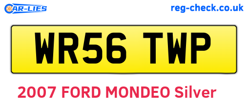 WR56TWP are the vehicle registration plates.