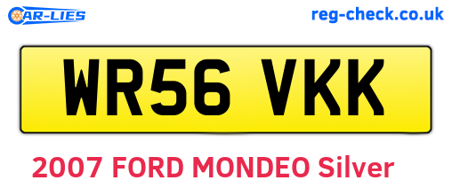WR56VKK are the vehicle registration plates.