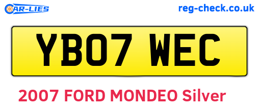 YB07WEC are the vehicle registration plates.