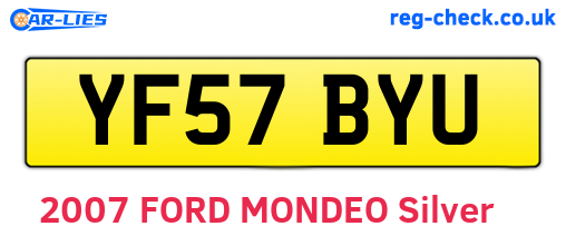 YF57BYU are the vehicle registration plates.