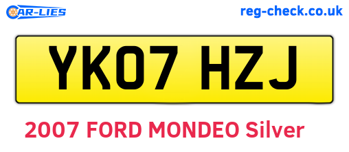 YK07HZJ are the vehicle registration plates.