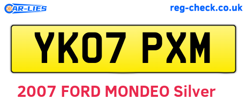 YK07PXM are the vehicle registration plates.