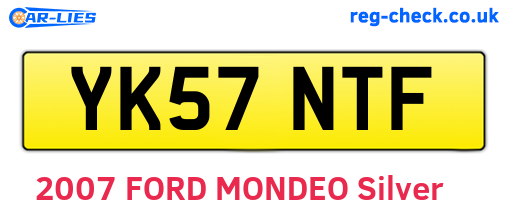YK57NTF are the vehicle registration plates.