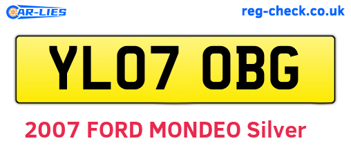 YL07OBG are the vehicle registration plates.