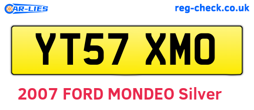 YT57XMO are the vehicle registration plates.