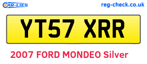 YT57XRR are the vehicle registration plates.