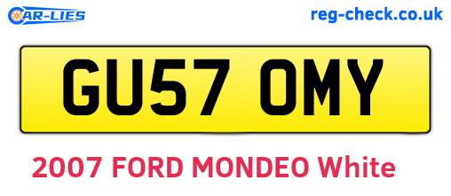 GU57OMY are the vehicle registration plates.