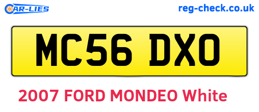 MC56DXO are the vehicle registration plates.