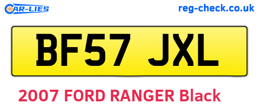 BF57JXL are the vehicle registration plates.
