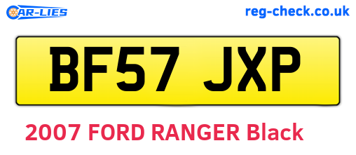 BF57JXP are the vehicle registration plates.