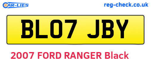 BL07JBY are the vehicle registration plates.
