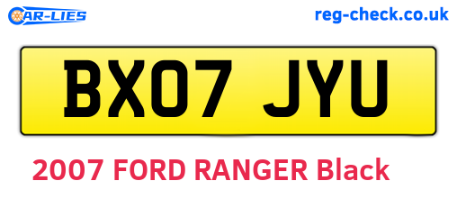 BX07JYU are the vehicle registration plates.