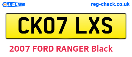 CK07LXS are the vehicle registration plates.