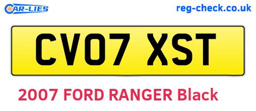 CV07XST are the vehicle registration plates.