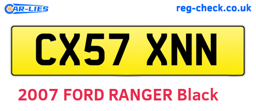 CX57XNN are the vehicle registration plates.