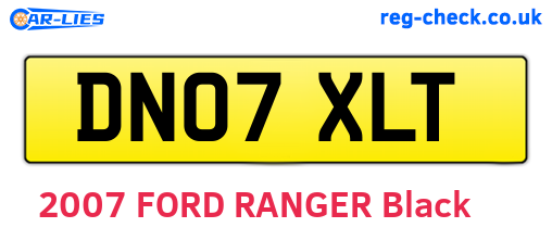 DN07XLT are the vehicle registration plates.
