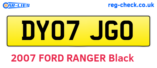 DY07JGO are the vehicle registration plates.