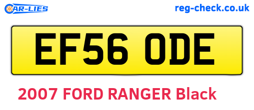 EF56ODE are the vehicle registration plates.