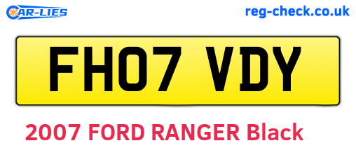 FH07VDY are the vehicle registration plates.