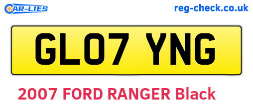 GL07YNG are the vehicle registration plates.