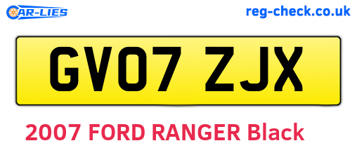 GV07ZJX are the vehicle registration plates.