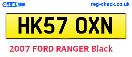 HK57OXN are the vehicle registration plates.