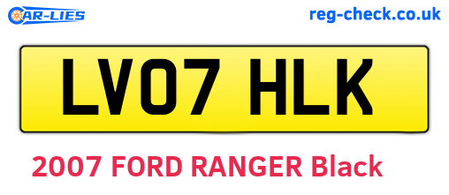 LV07HLK are the vehicle registration plates.