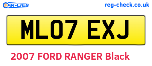 ML07EXJ are the vehicle registration plates.