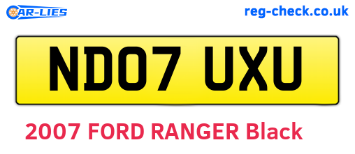 ND07UXU are the vehicle registration plates.