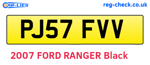 PJ57FVV are the vehicle registration plates.