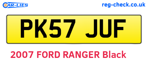PK57JUF are the vehicle registration plates.