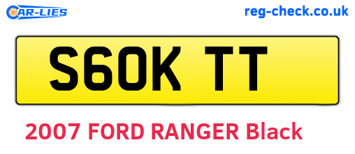 S60KTT are the vehicle registration plates.