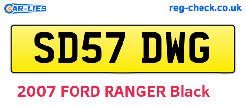 SD57DWG are the vehicle registration plates.