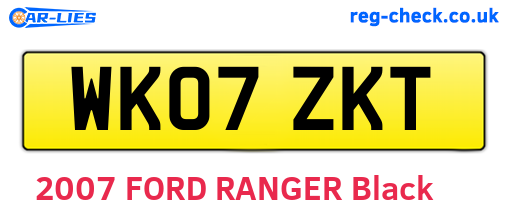 WK07ZKT are the vehicle registration plates.