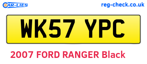 WK57YPC are the vehicle registration plates.