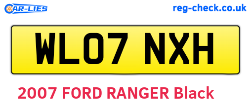 WL07NXH are the vehicle registration plates.