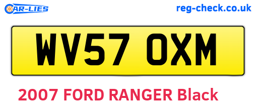 WV57OXM are the vehicle registration plates.