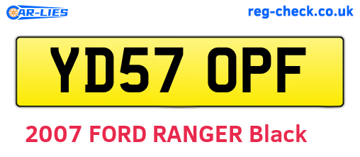 YD57OPF are the vehicle registration plates.
