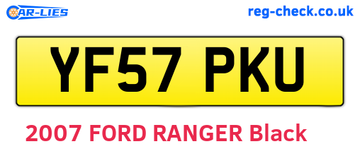 YF57PKU are the vehicle registration plates.