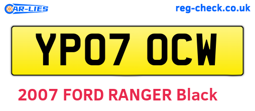 YP07OCW are the vehicle registration plates.