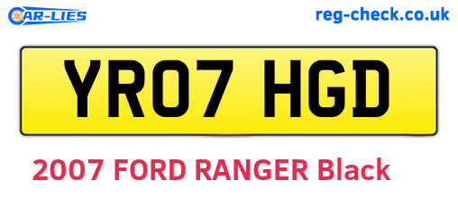 YR07HGD are the vehicle registration plates.