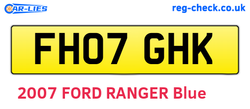 FH07GHK are the vehicle registration plates.